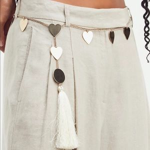 Free People Surrender Heart Belt In Antique Silver